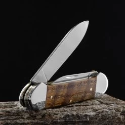 Case Canoe Yellow Curly Oak Folding Knife -Outdoor Products Sale CA47126.4 37567.1696507507