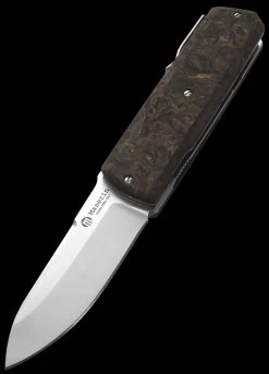 Maserin Silver 410 Fat Carbon "Gold Dark Matter" Folding Knife -Outdoor Products Sale MAS410 G 08696.1689087657