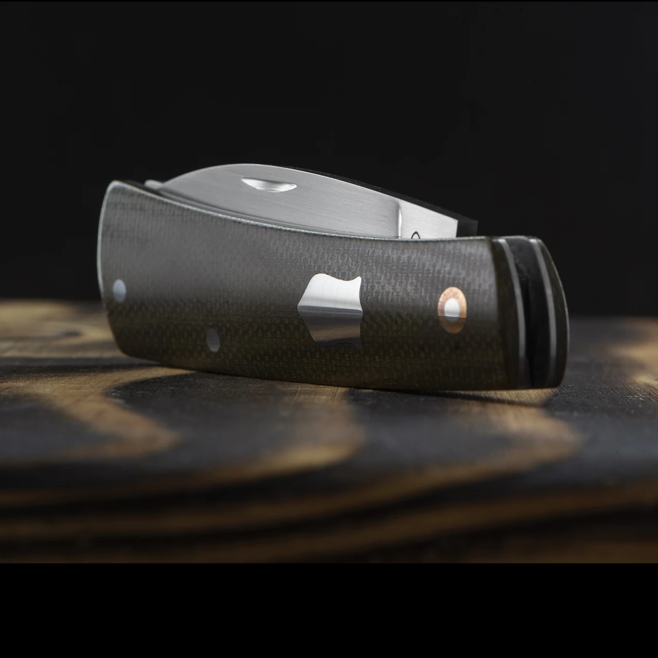 Chris Crawford Custom EDC-B Slipjoint Olive 3 Chris Crawford Custom EDC-B Slipjoint Olive